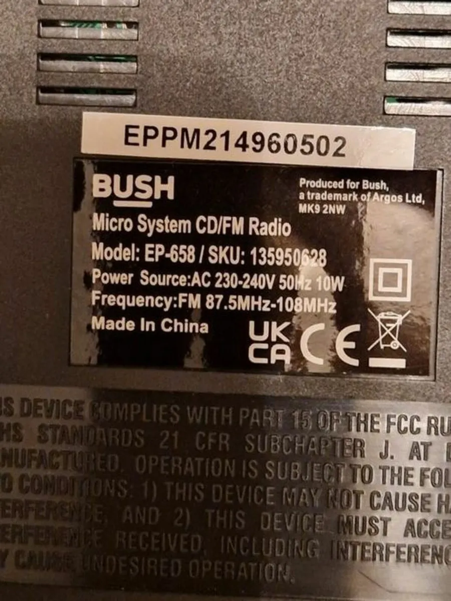 Bush Micro Music System, New in Box, Never Used - Image 3