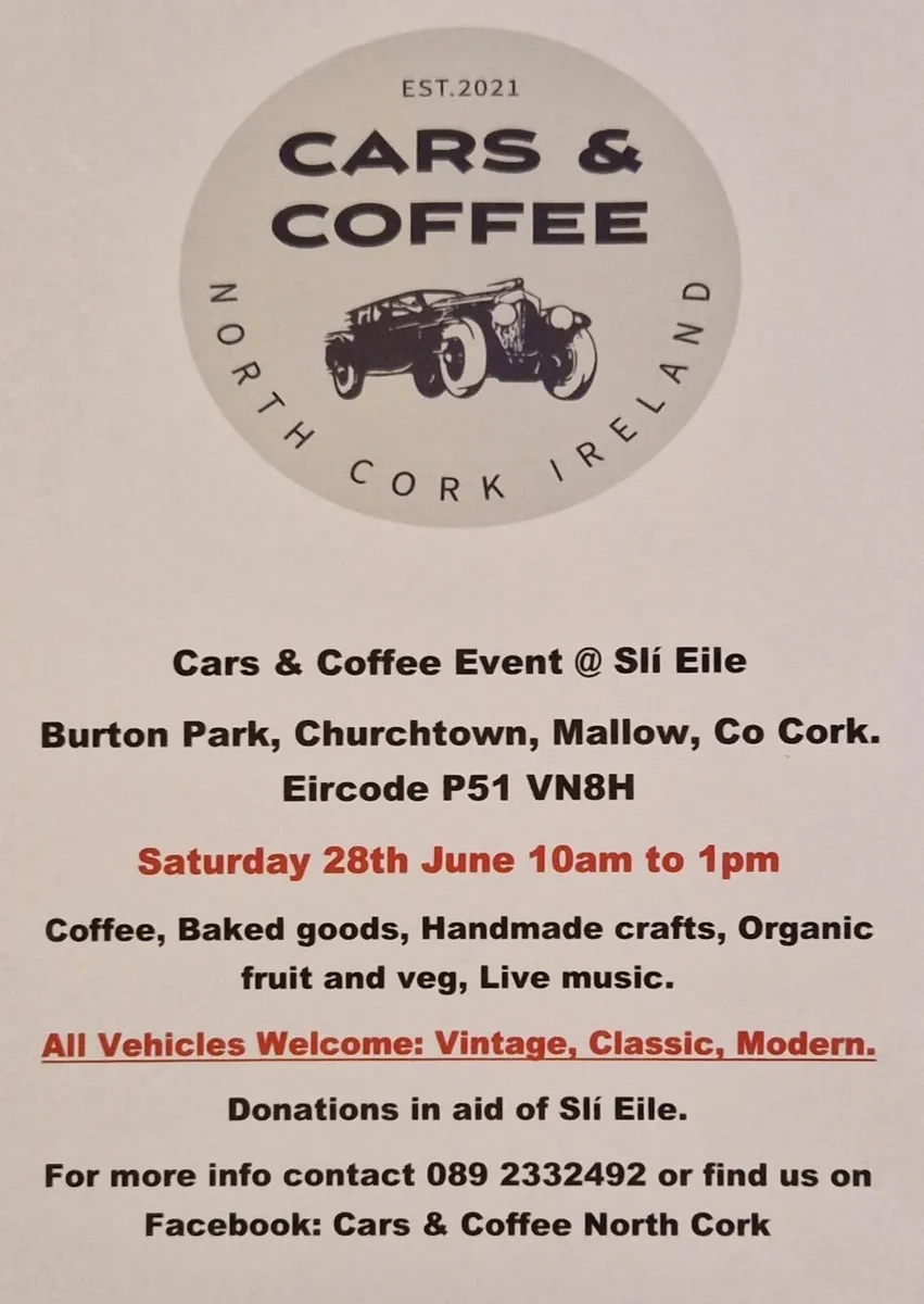 Cars & Coffee North Cork 28th June - Image 1