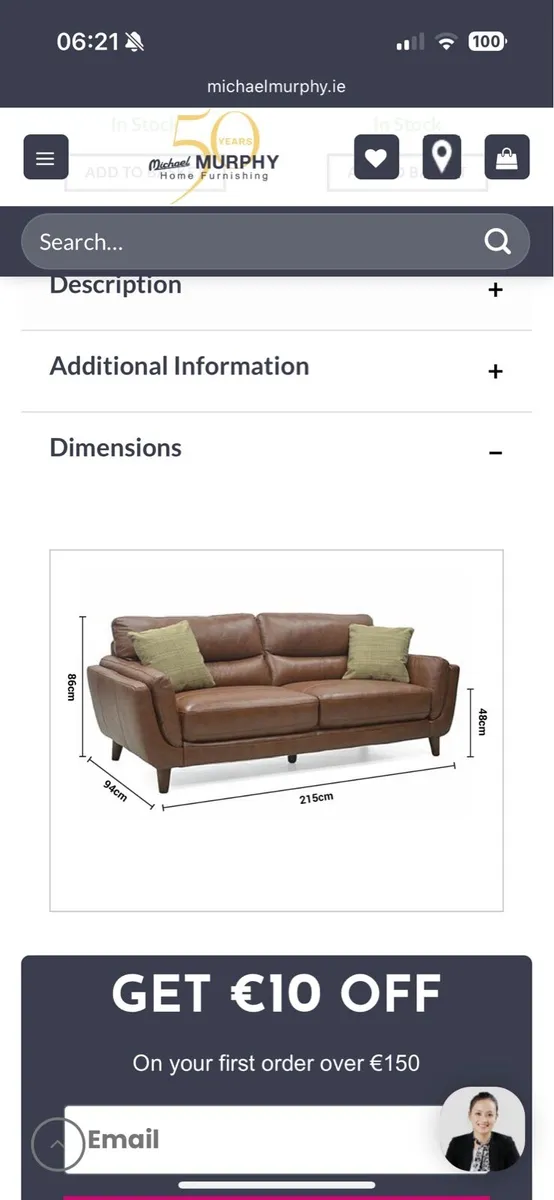 Couch and foot rest - Image 3