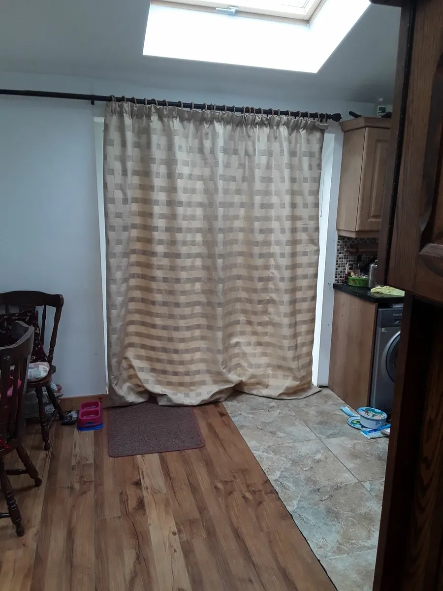 Large tan coloured drapes 90 by 90 - Image 1