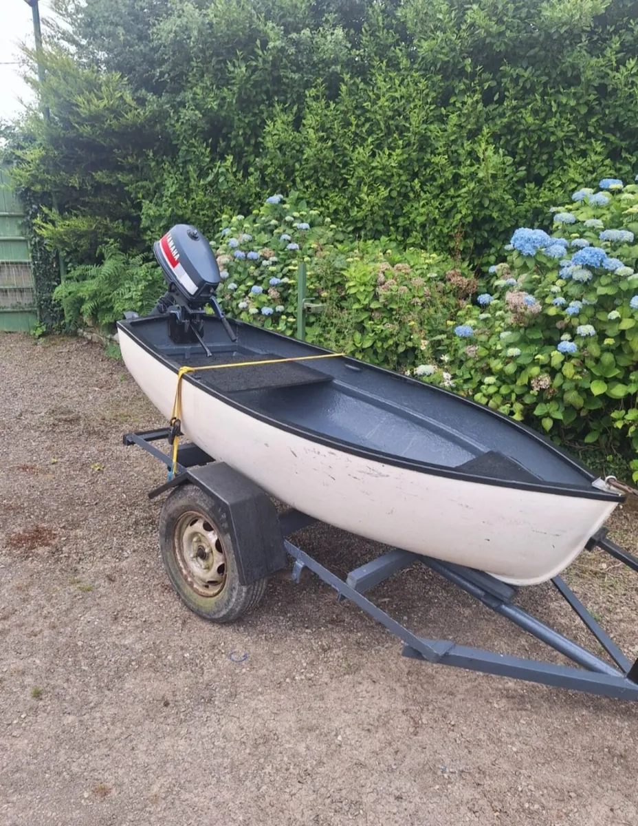 8ft Punt with Trailer + Yamaha 4HP Outboard - Image 1