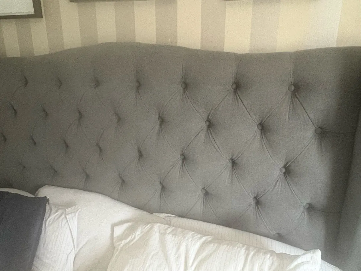 King Sized - Grey Velvet Upholstery EZ living - Image 2