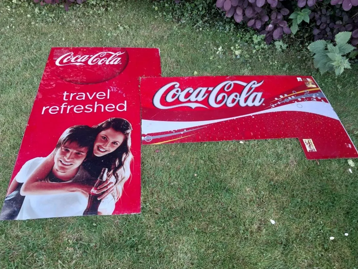 Coca Cola Signs x 2 perspex panels - Image 1