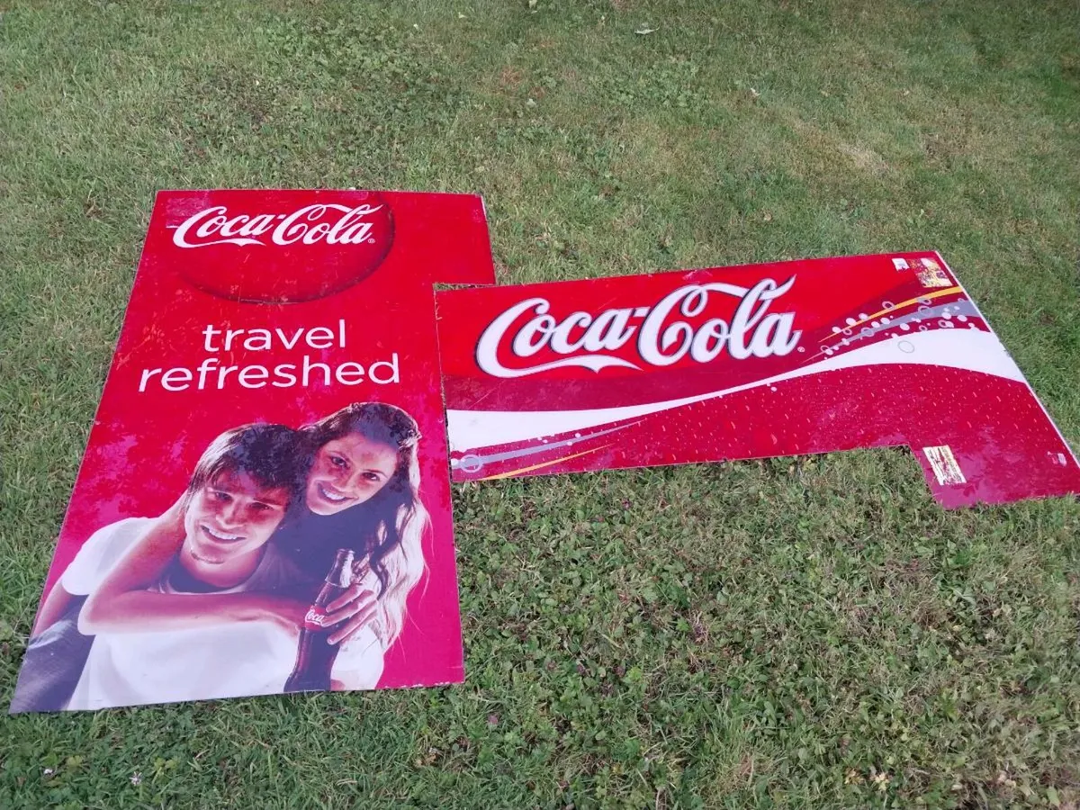 Coca Cola Signs x 2 perspex panels - Image 3