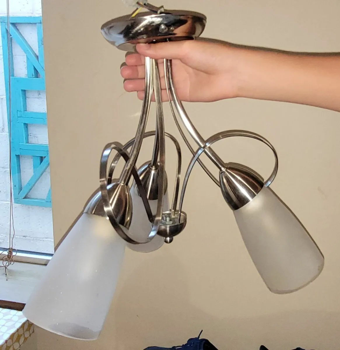 Glass & metal light fitting - Image 1