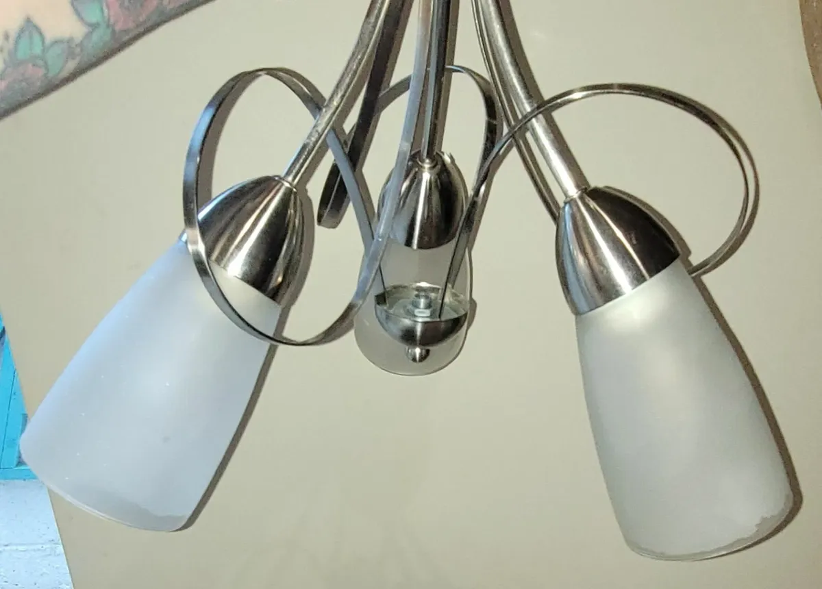 Glass & metal light fitting - Image 3