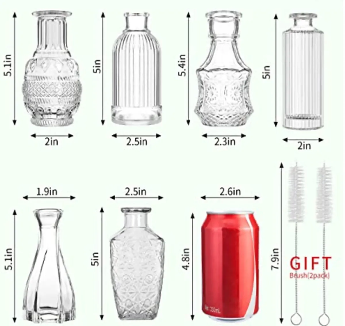 Small vintage glass flower vases - Image 1