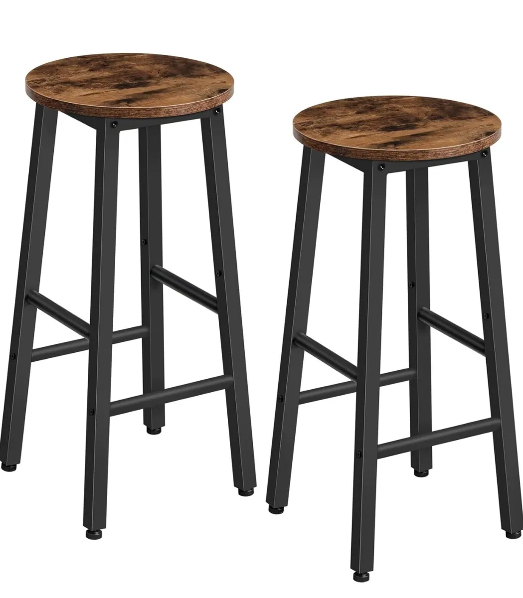 Bar Stools Set of 2, Kitchen Breakfast Bar Chiars - Image 2
