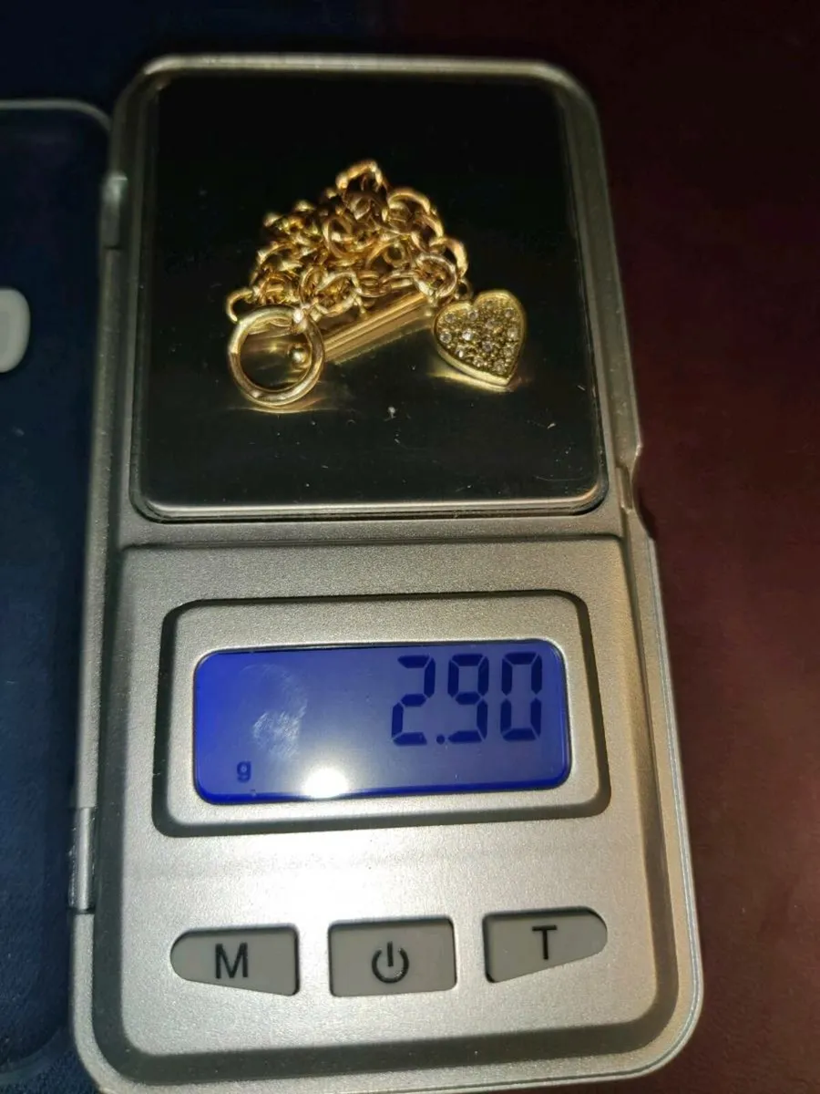 NEW T-BAR HEART OF GOLD, 9CT Gold Unisex Bracelet - Image 3