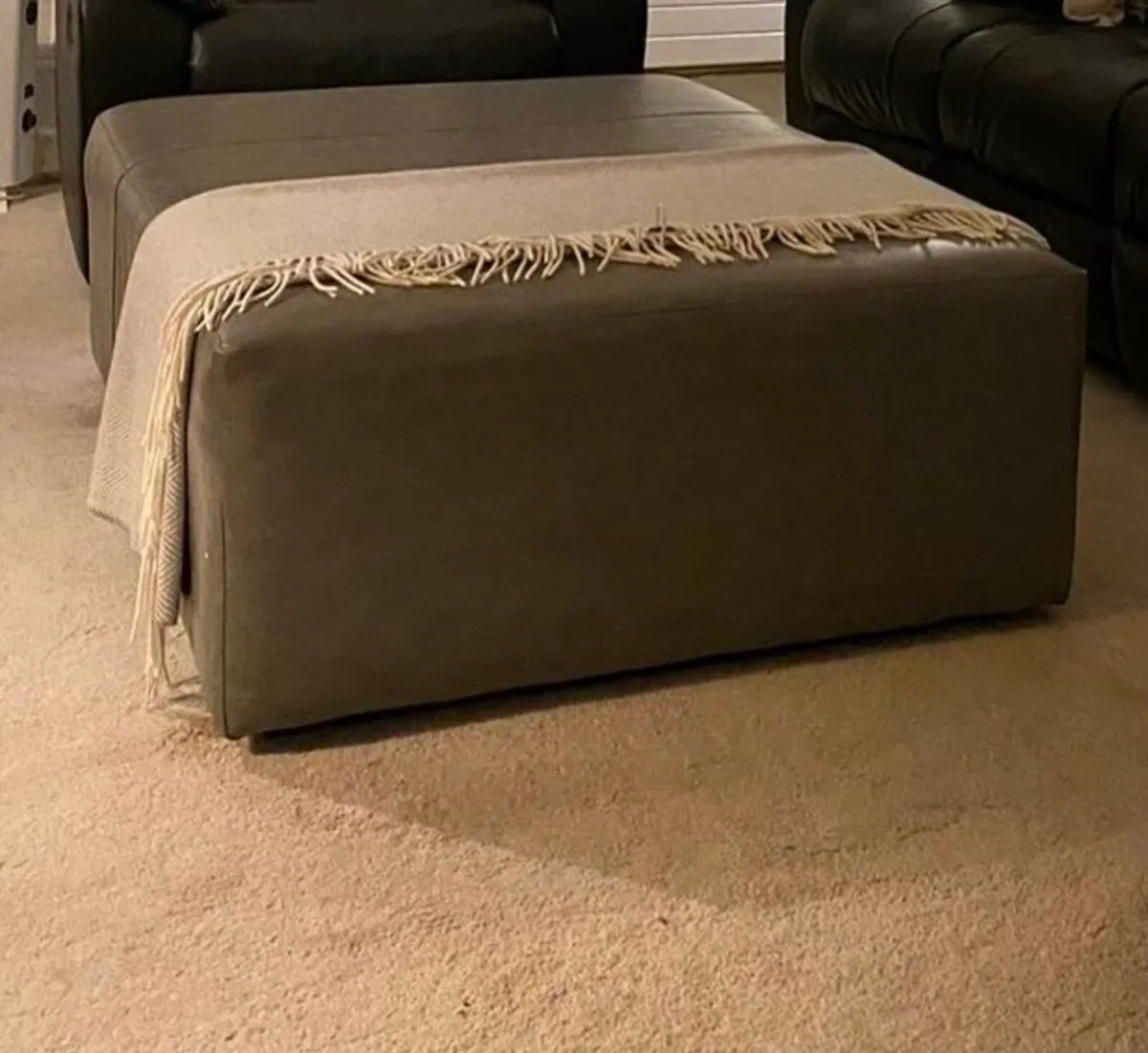 Leather Poof - Image 3