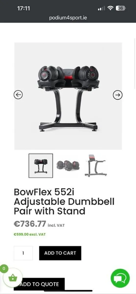 Bowflex - Adjustable Dumbbells & Stand with media rack - Image 1
