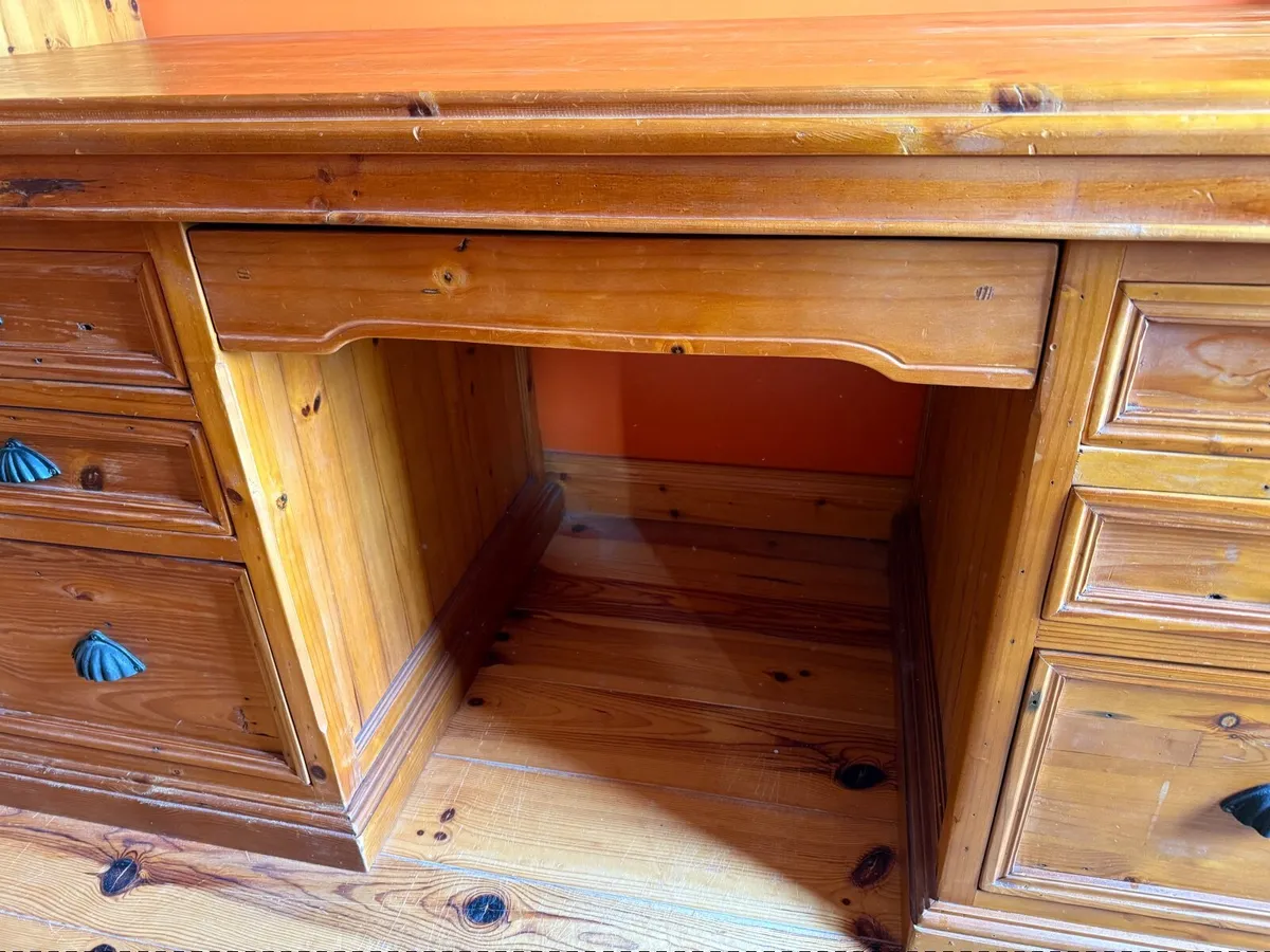 Vintage pine office desk (2 of) - Image 4