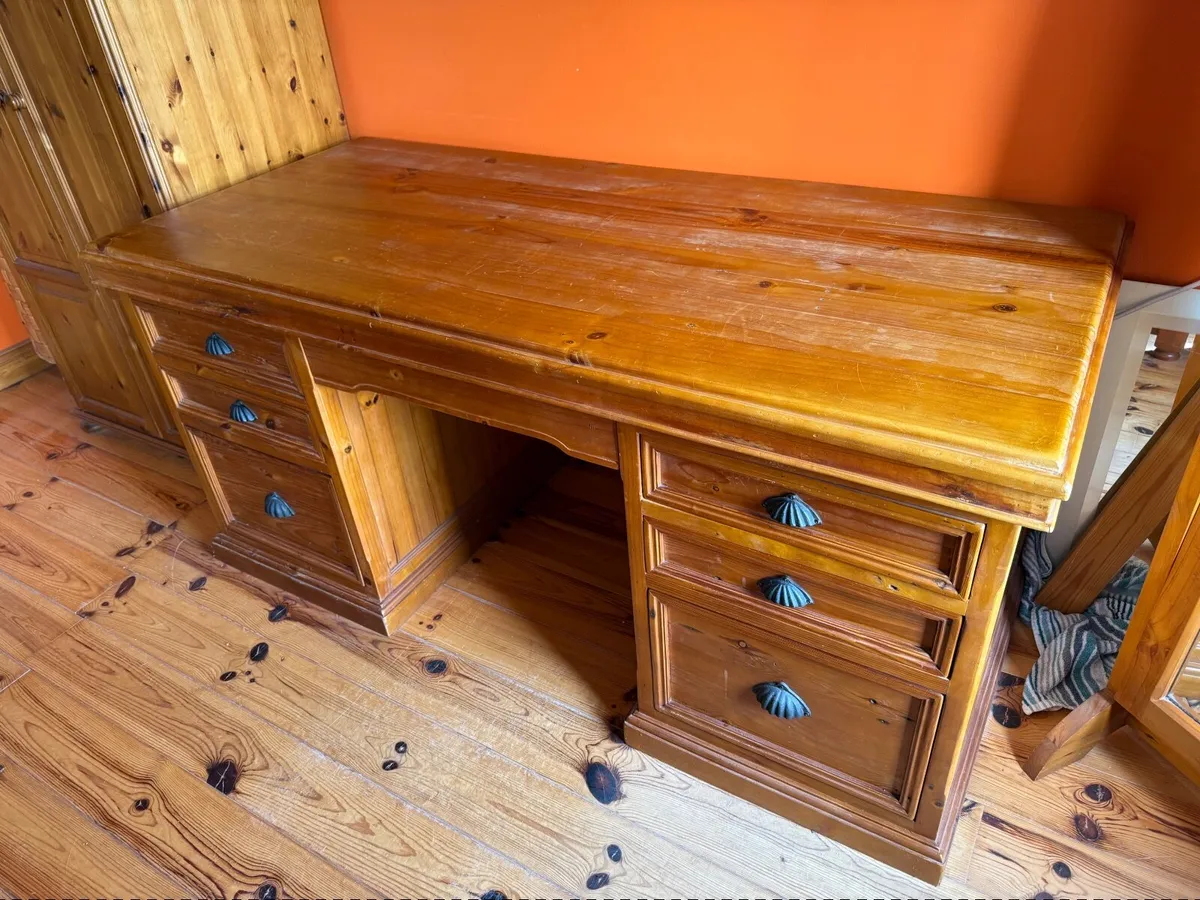 Vintage pine office desk (2 of) - Image 1