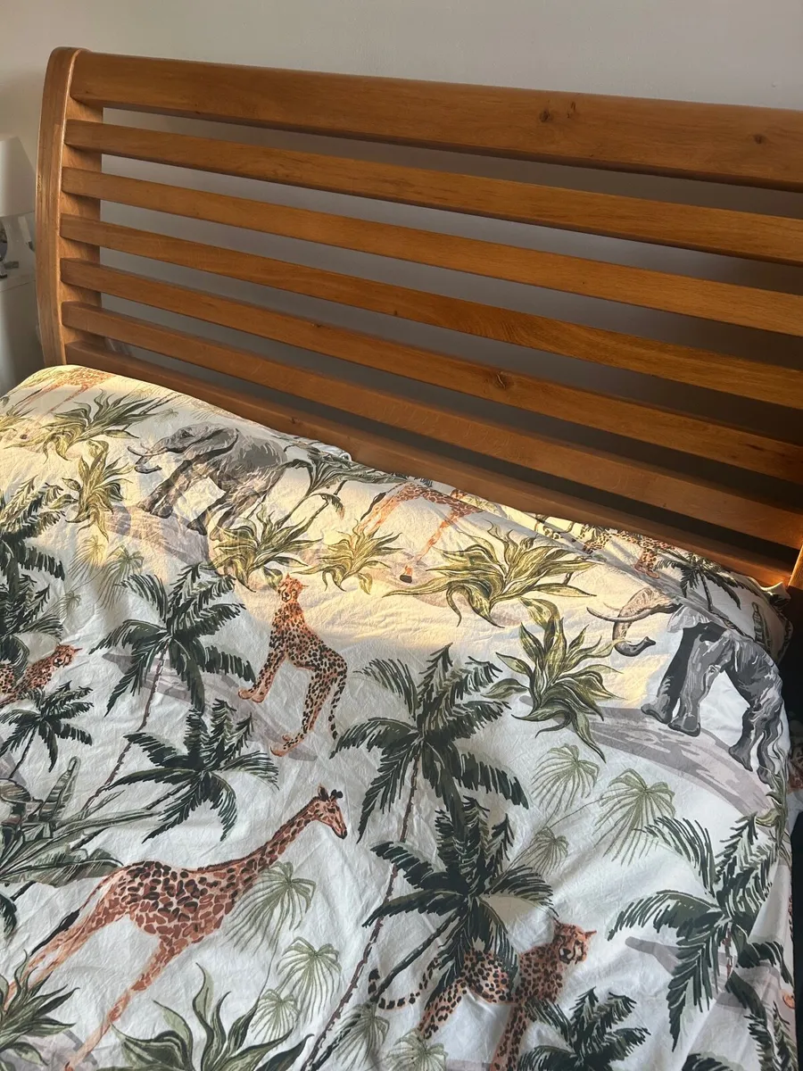 Kingsize Wooden Sleigh Bed - Image 1