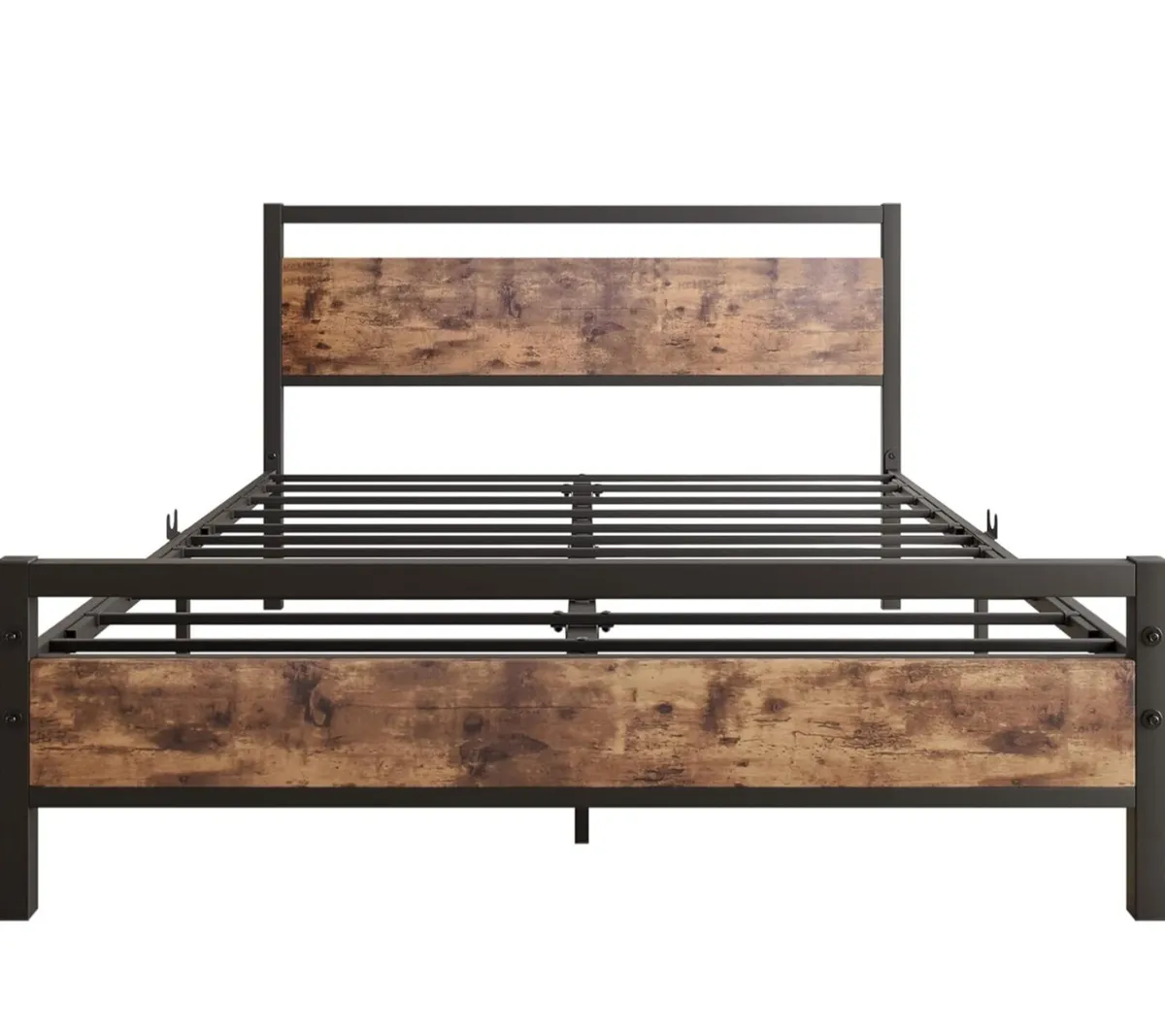 Double Bed Frames with Wood Headboard,Heavy Duty M - Image 4