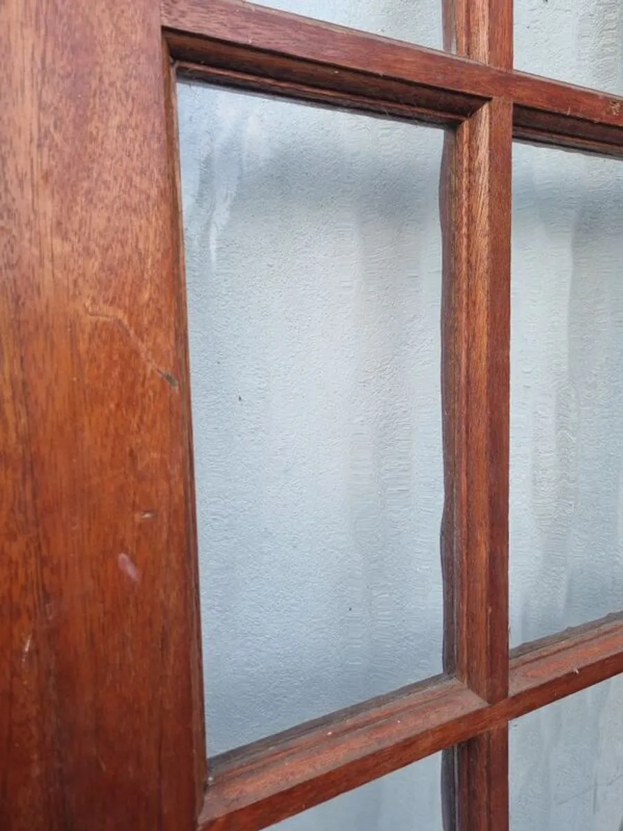 2 Hardwood Doors with glass panes - Image 3