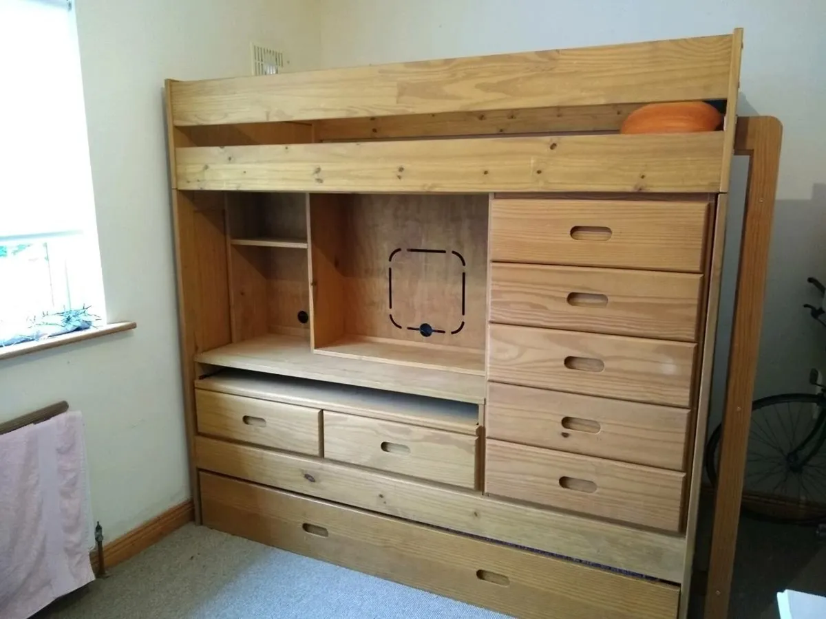 Bunk bed with Entertainment section and storage. - Image 2