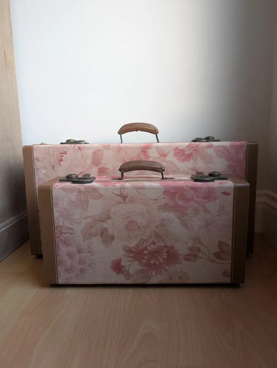Bespoke Floral Wooden Storage Suitcases - Image 3