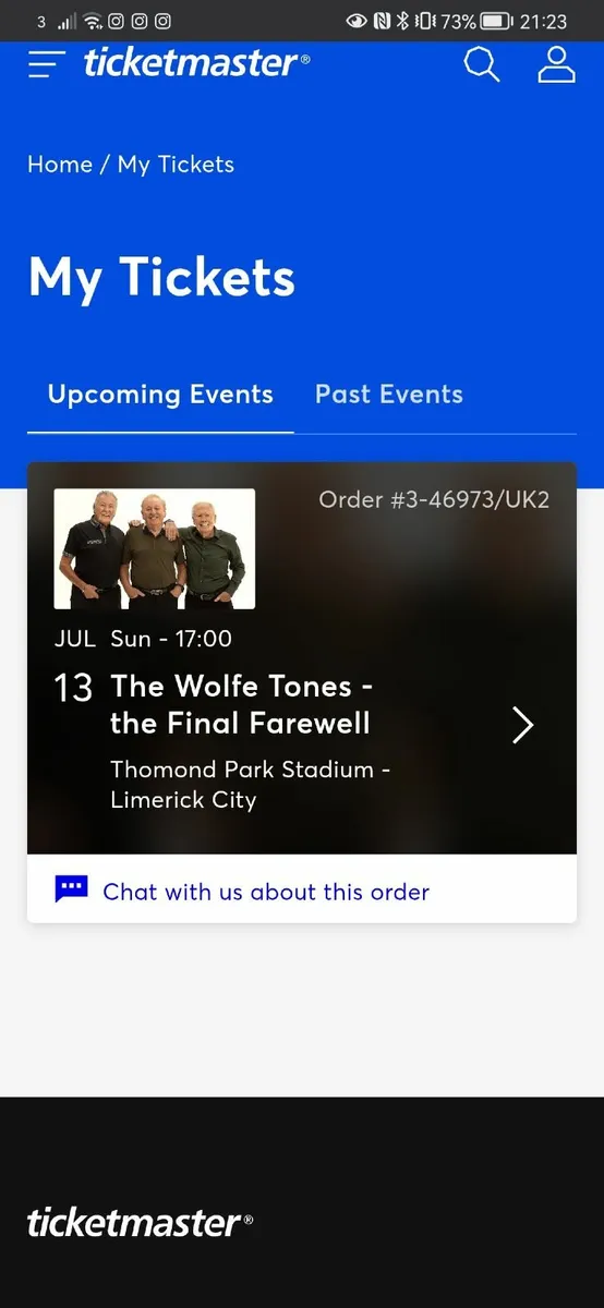 The Wolfe Tones Standing Ticket