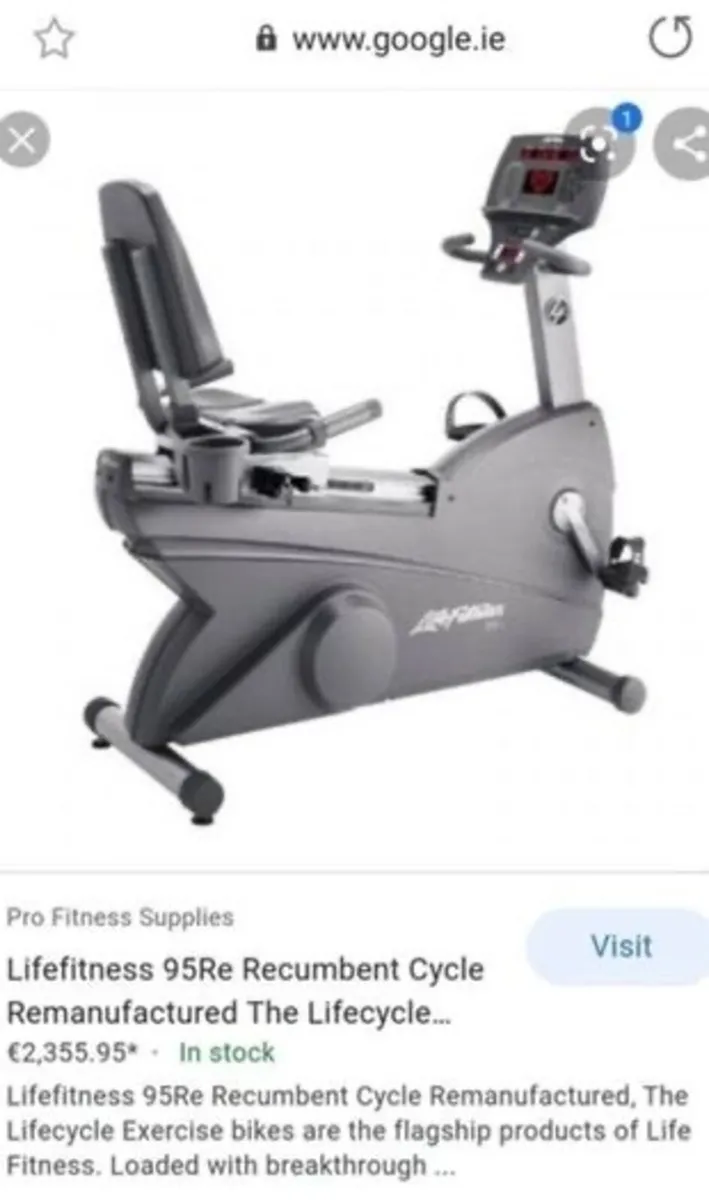 LIFECYCLE RECUMBENT BIKE - Image 2