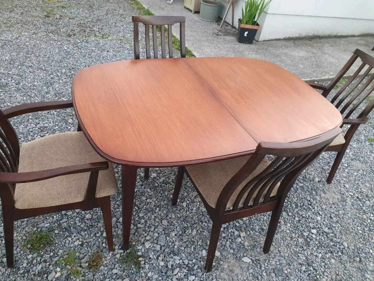 Mid century teak dining set restored - Image 1