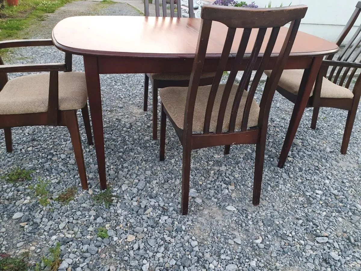 Mid century teak dining set restored - Image 2