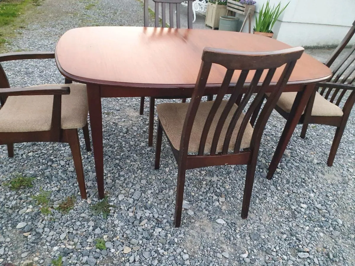 Mid century teak dining set restored - Image 3