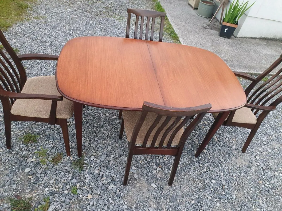 Mid century teak dining set restored - Image 4