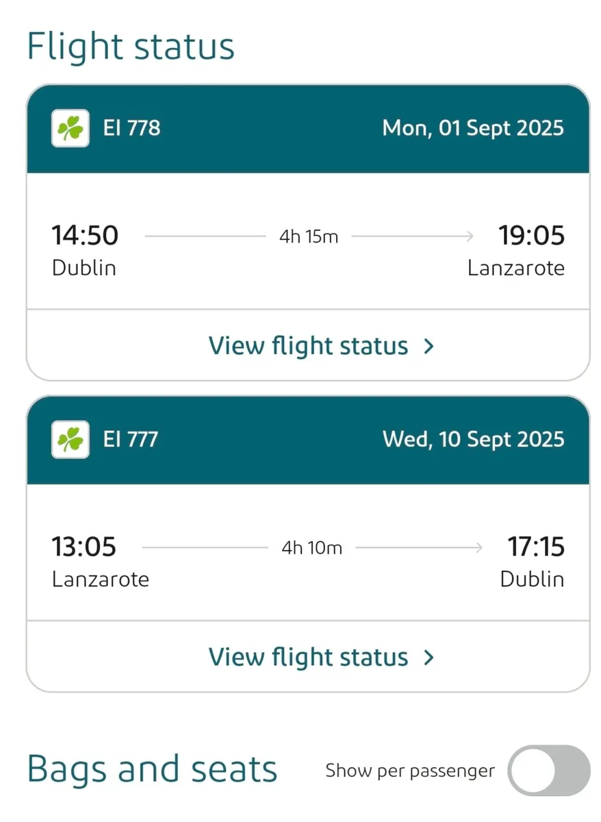 Aer lingus Lanzarote flights - Image 1
