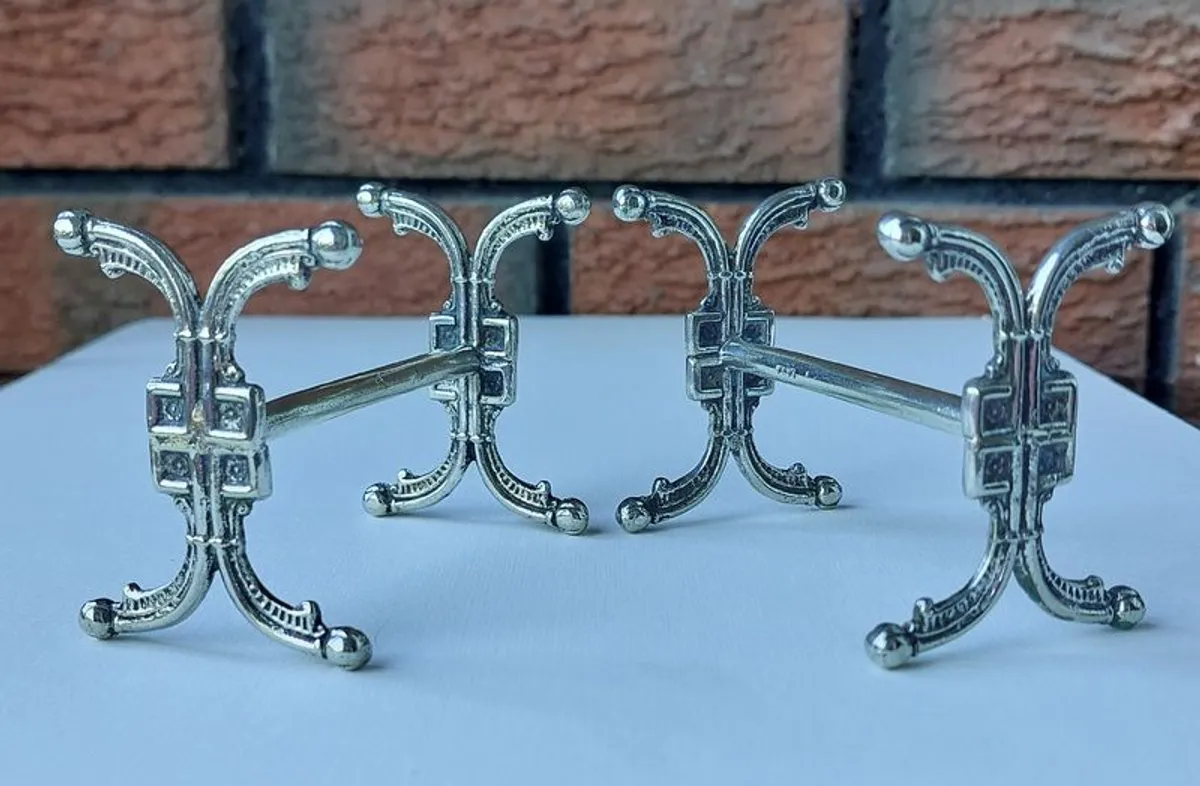 Antique Pair of Silver Plate Knife Rests - Image 1