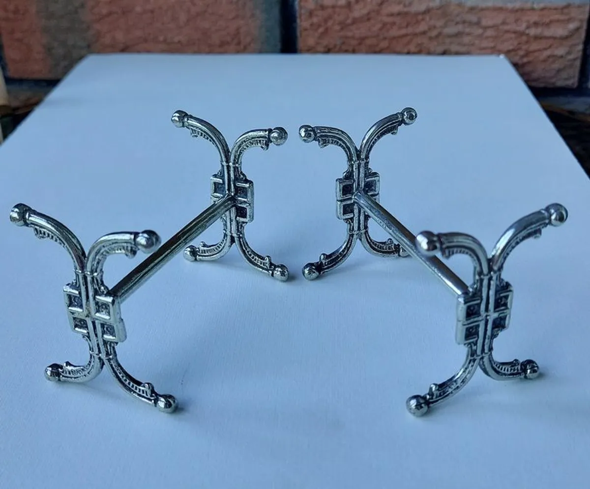 Antique Pair of Silver Plate Knife Rests - Image 2