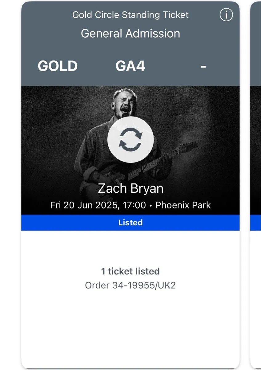 Zack Bryan tickets ( 2x Gold Circle)