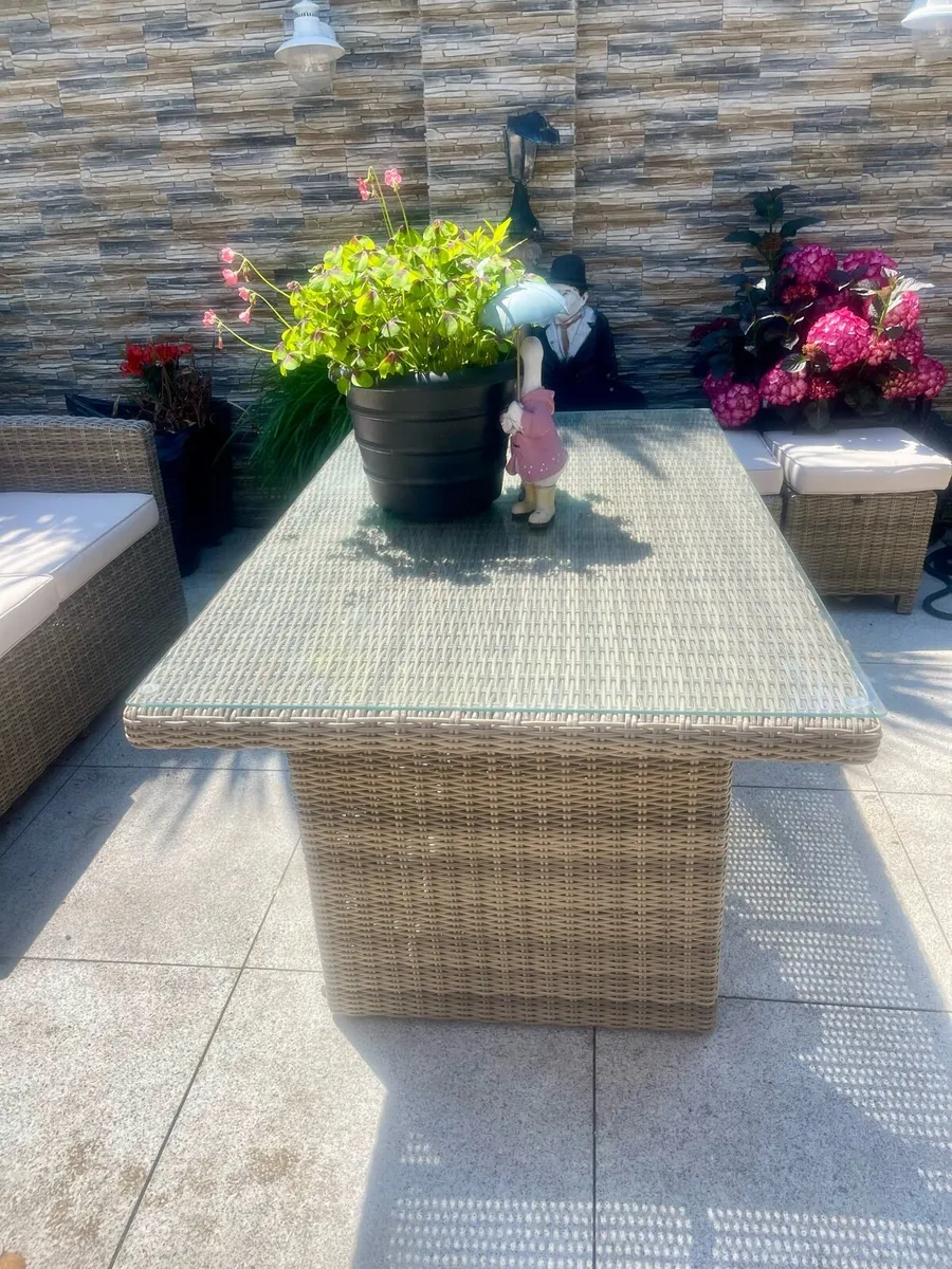 Geniune Rathwood  Rattan Glass Top Table - Image 1