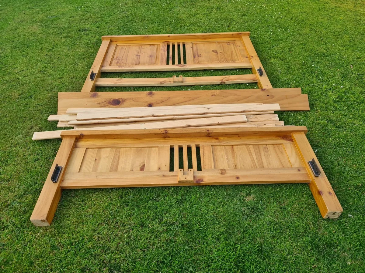 King Size bed with mattress (Solid Wood) - Image 1