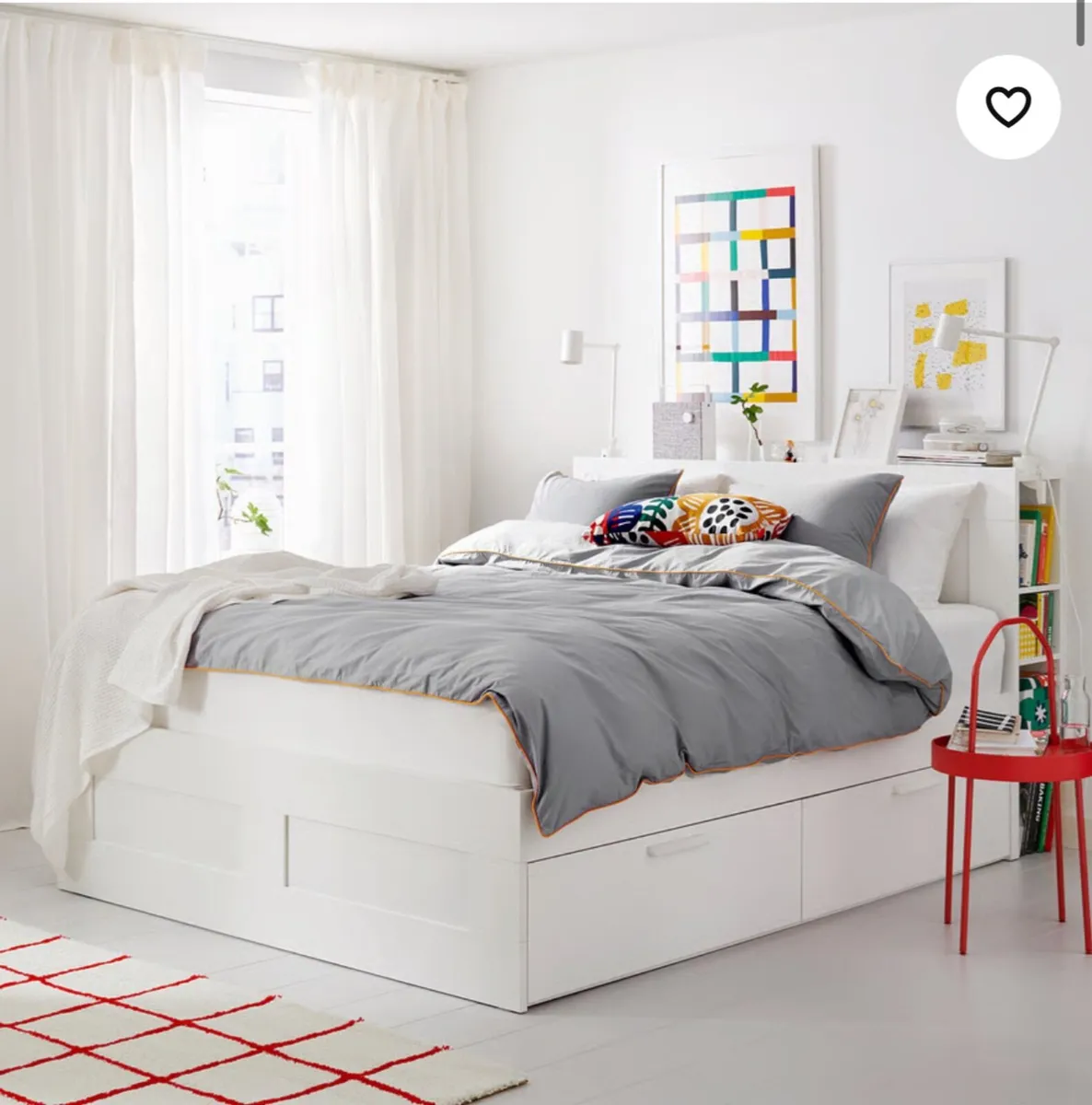 IKEA BRIMNES Bed frame with storage - Image 1