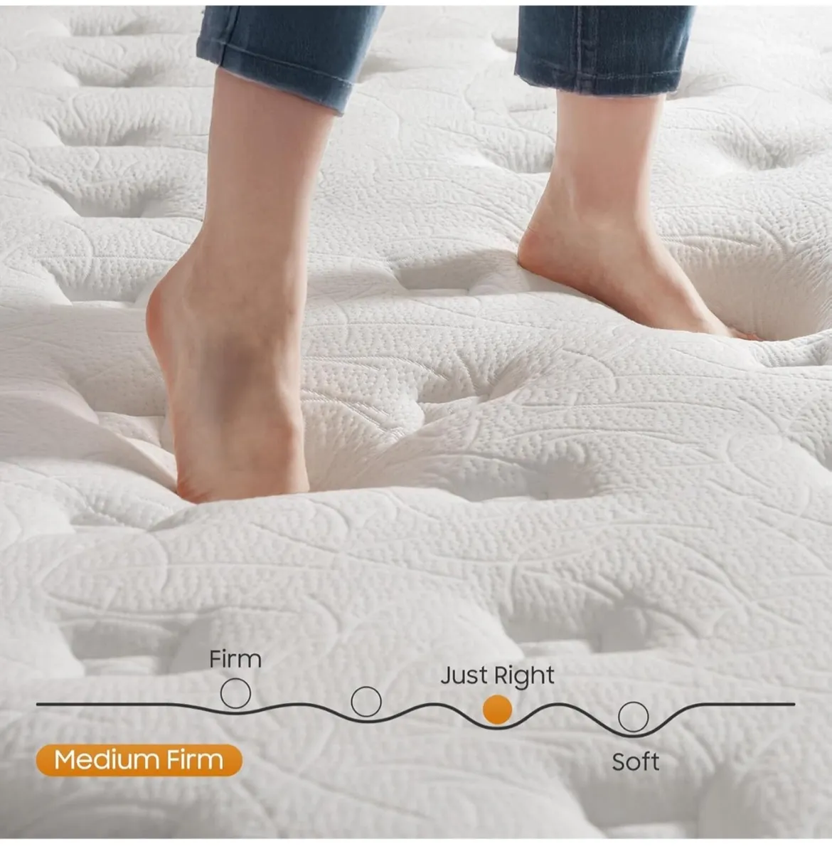 King Mattress, 10 Inch Orthopedic Hybrid Memory Fo - Image 4