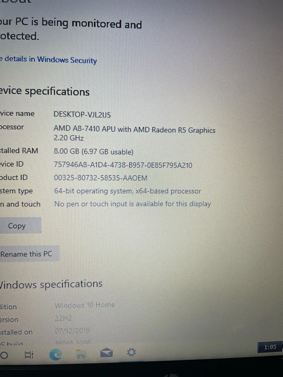 Hp laptop 8gb 120 ssd win 10 - Image 4