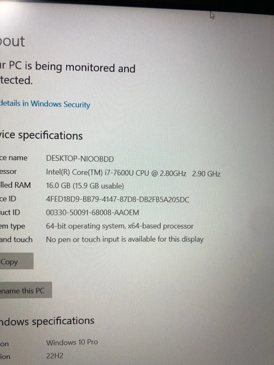 Dell laptop i7 pro 16-256 win 10 - Image 4