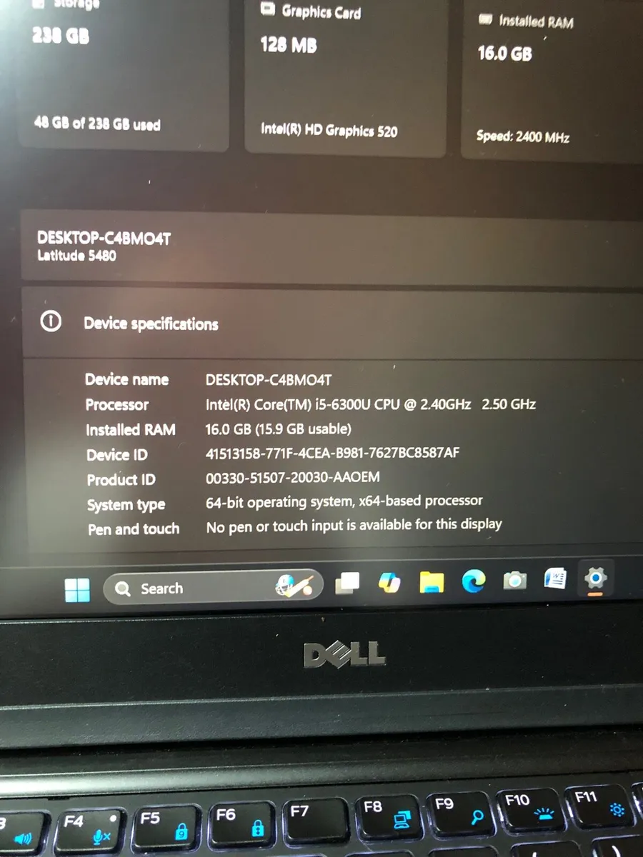 Dell laptop i5 16gb 256 win 11 pro - Image 4
