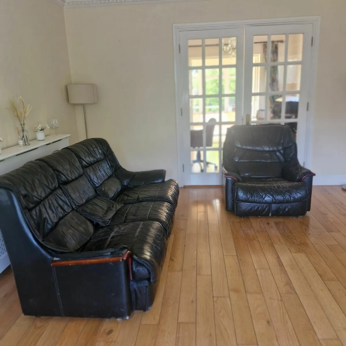 leather couch and armchair - Image 1