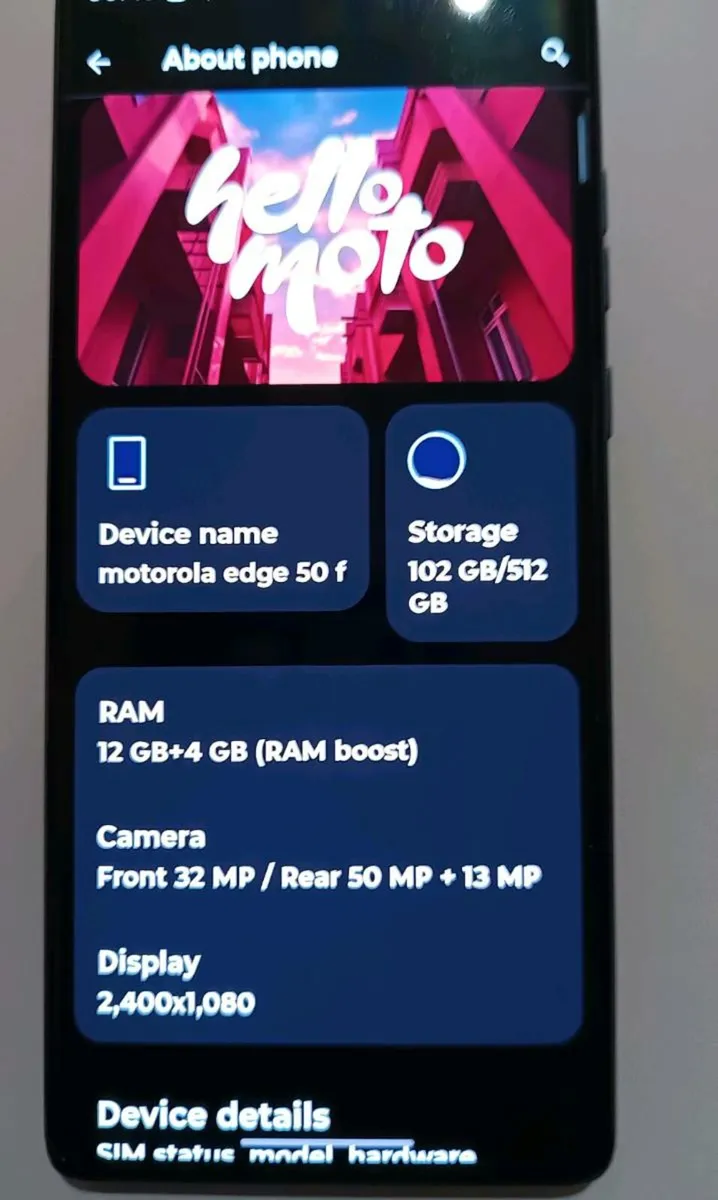 Motorola edge fusion 50 12GB/512g with 67w charger - Image 2