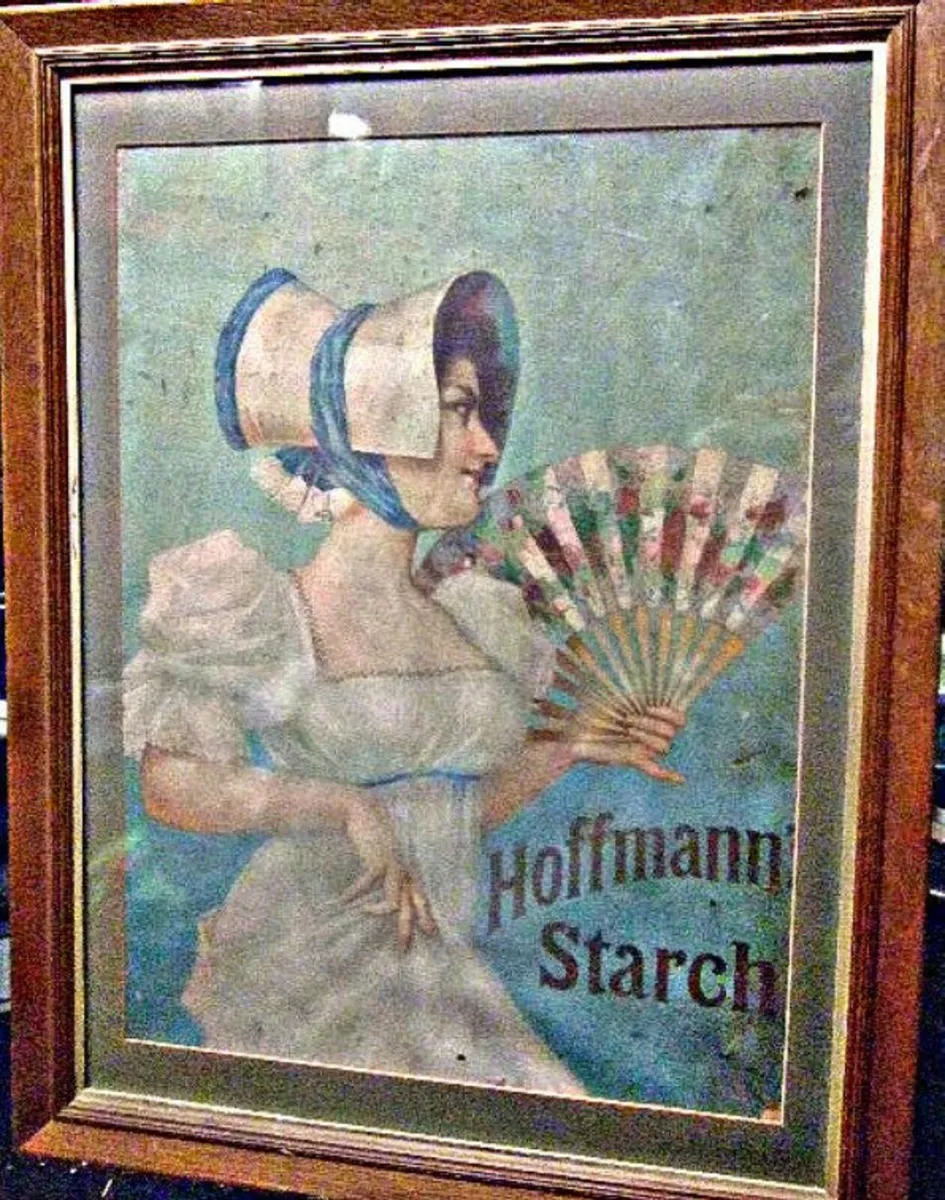 Large Vintage Framed Hoffman Starch Advertisement - Image 3