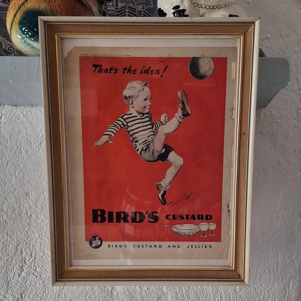 1940's Birds Custard Framed Print - Image 1