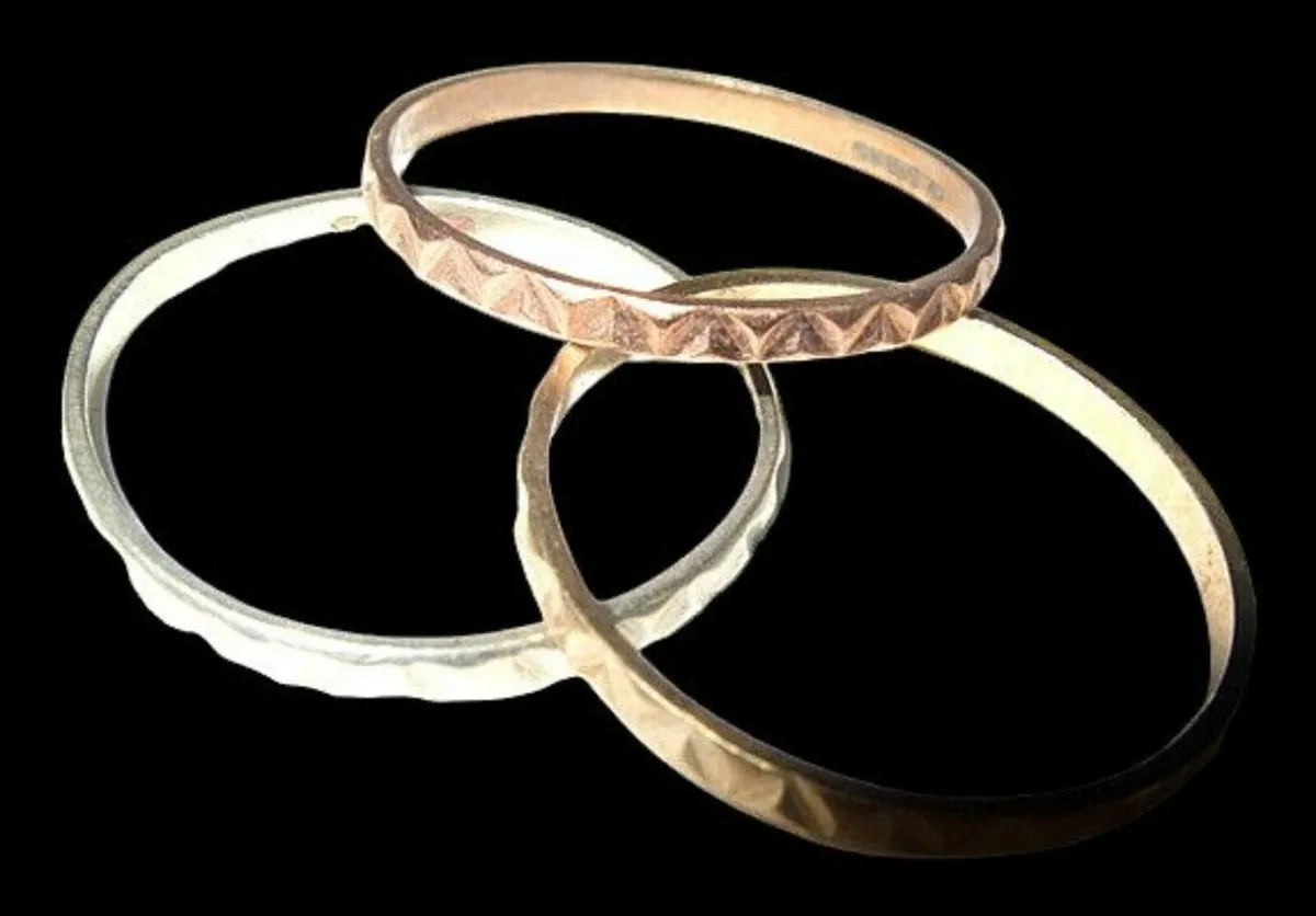 Vintage Hallmarked 9ct Rose/White/Yellow Rings - Image 2