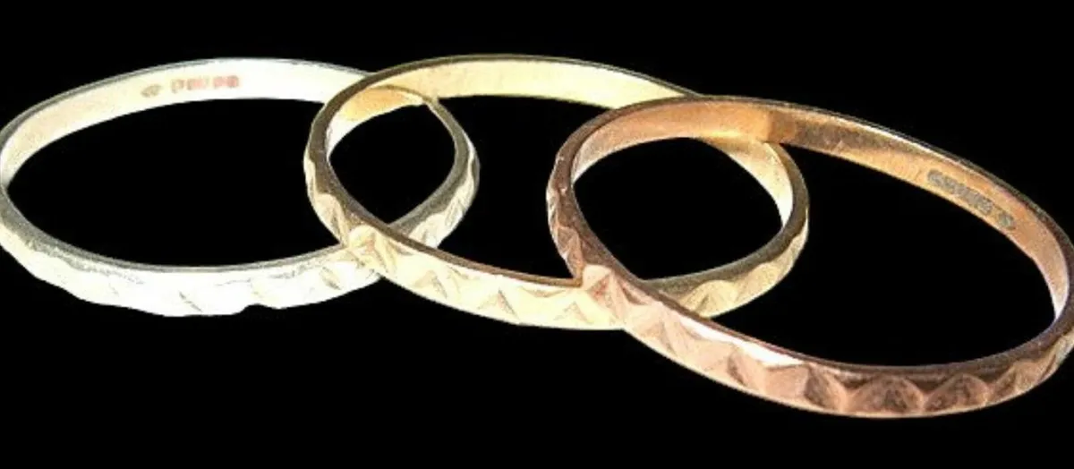 Vintage Hallmarked 9ct Rose/White/Yellow Rings - Image 4