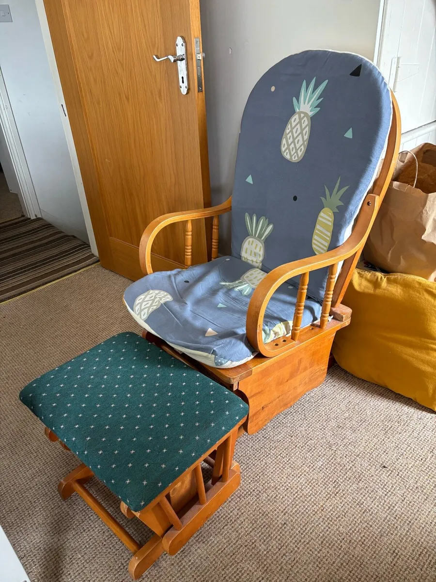 Rocking chair and stool - Image 1