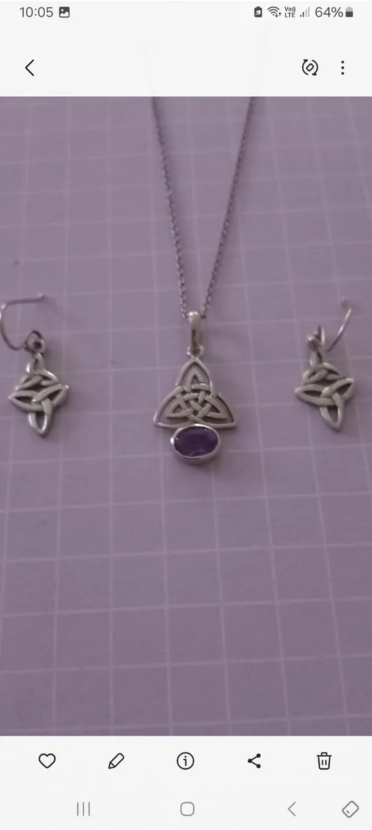 Genuine silver earrings and pendant Celtic Knot - Image 1