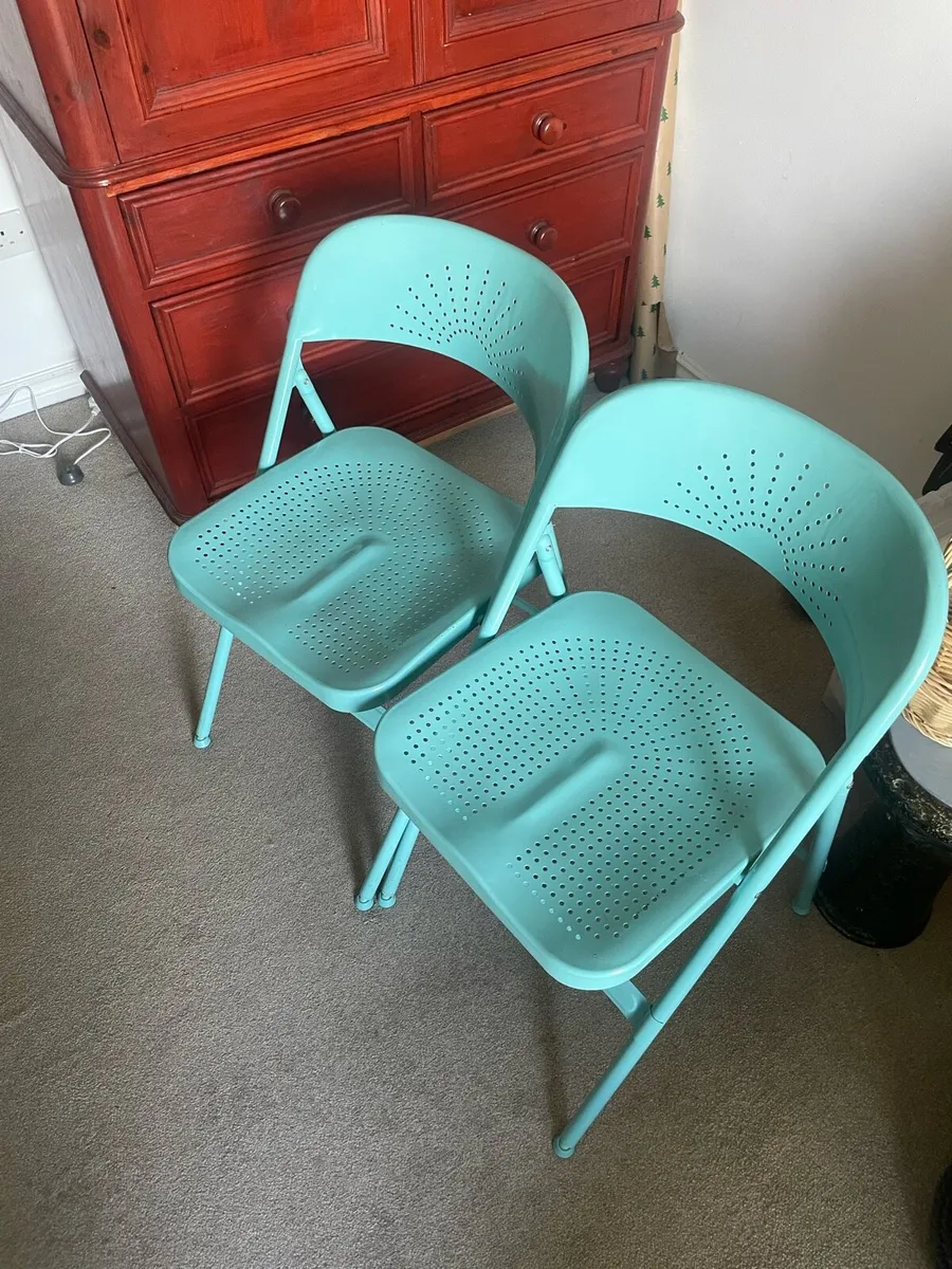 Metal folding chairs  IKEA - Image 1
