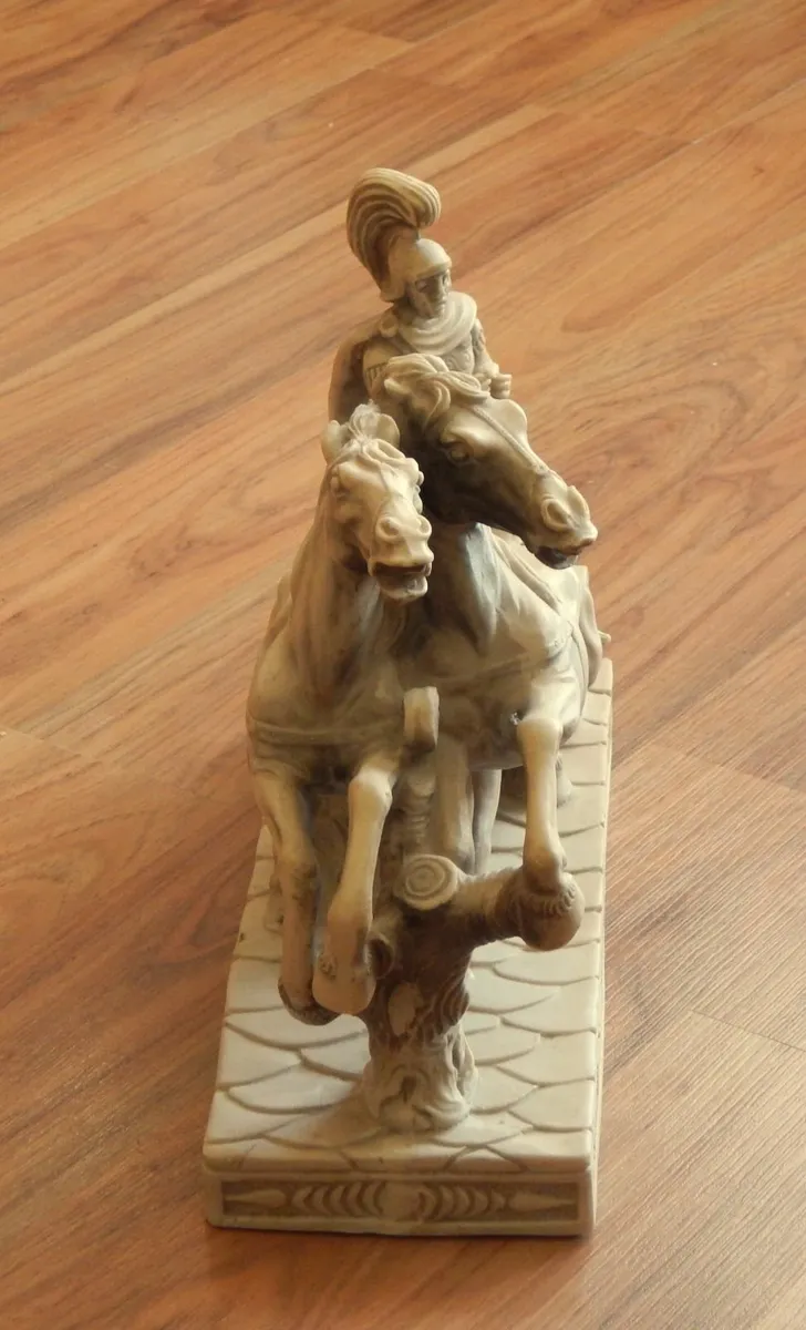 Large Stamped Gladiator Figurine by L.T PAT - Image 2