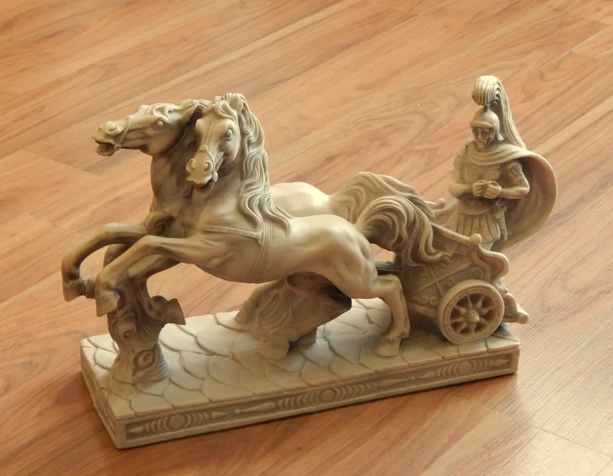 Large Stamped Gladiator Figurine by L.T PAT - Image 1